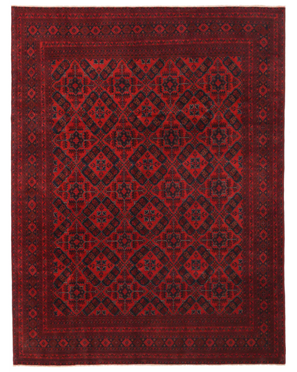 Hand Knotted Afghan Wool Rug 8' 4" X 11' 2"
