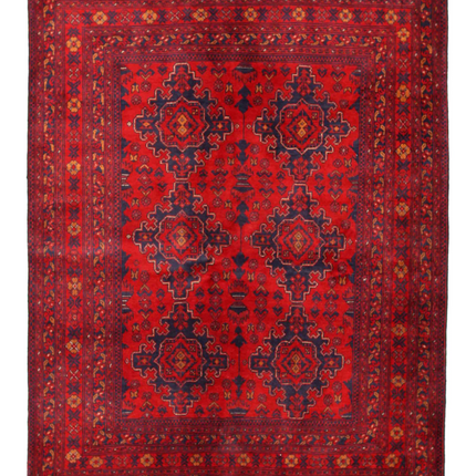Hand Knotted Afghan Wool Rug 5' 0" X 6' 4"