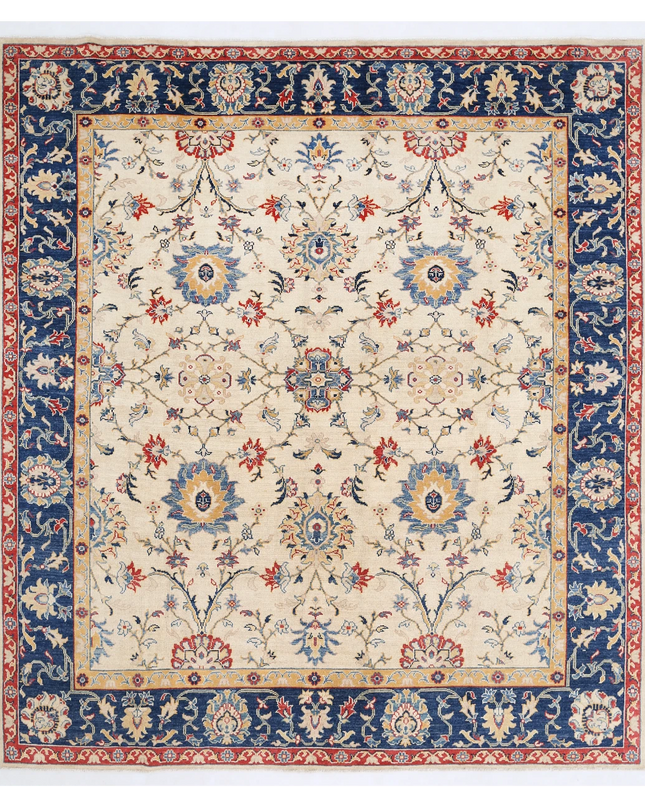 Hand Knotted Ziegler Wool Rug 8' 0" X 8' 11"
