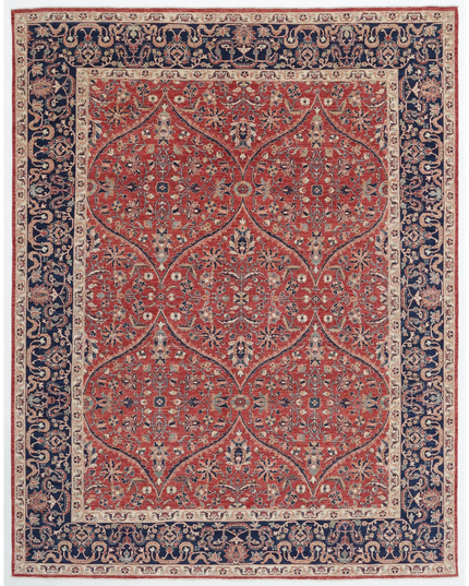 Hand Knotted Ziegler Wool Rug 9' 0" X 11' 7"