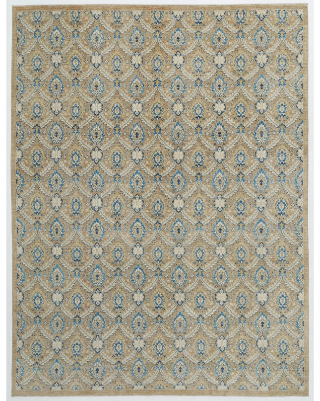 Hand Knotted Ziegler Wool Rug 8' 10" X 11' 9"