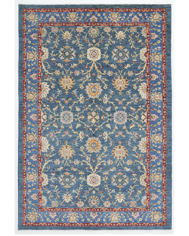 Hand Knotted Ziegler Wool Rug 6' 6" X 9' 8"