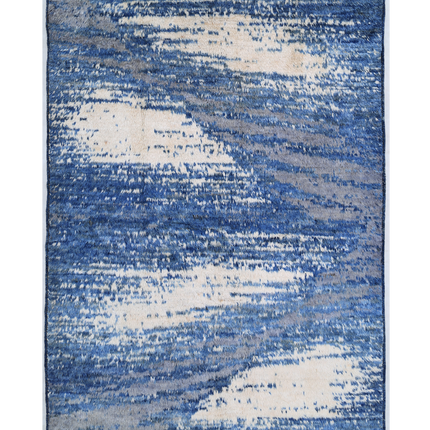 Hand Knotted Moroccan Wool Rug 6' 4" X 9' 6"