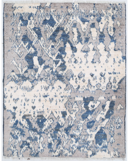 Hand Knotted Moroccan Wool Rug 4' 10" X 6' 2"