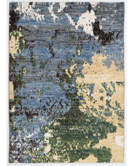 Hand Knotted Moroccan Wool Rug 6' 4" X 9' 2"