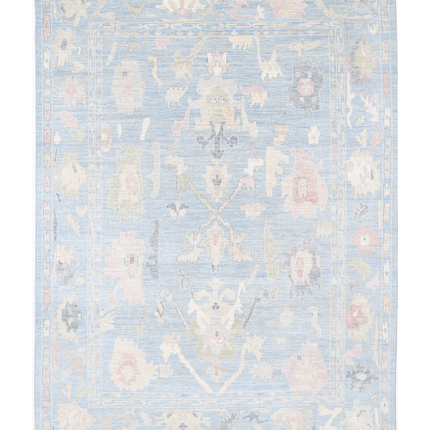 Hand Knotted Oushak Wool Rug 10' 2" X 14' 5"