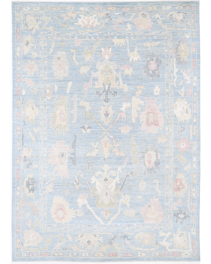 Hand Knotted Oushak Wool Rug 10' 2" X 14' 5"