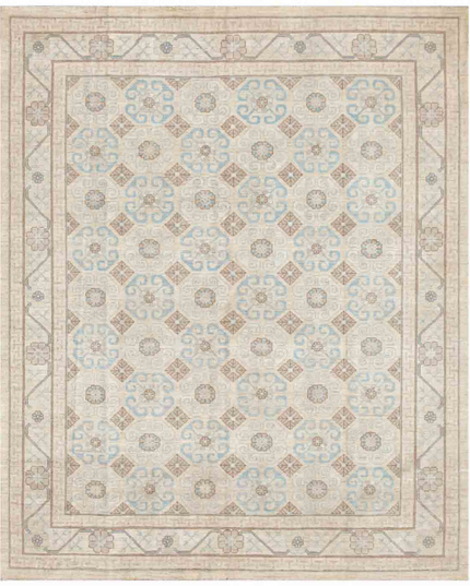 Hand Knotted Khotan Wool Rug 8' 0" X 9' 8"