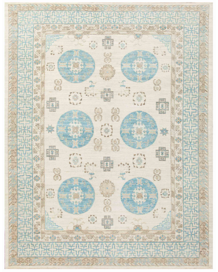 Hand Knotted Khotan Wool Rug 8' 2" X 10' 6"