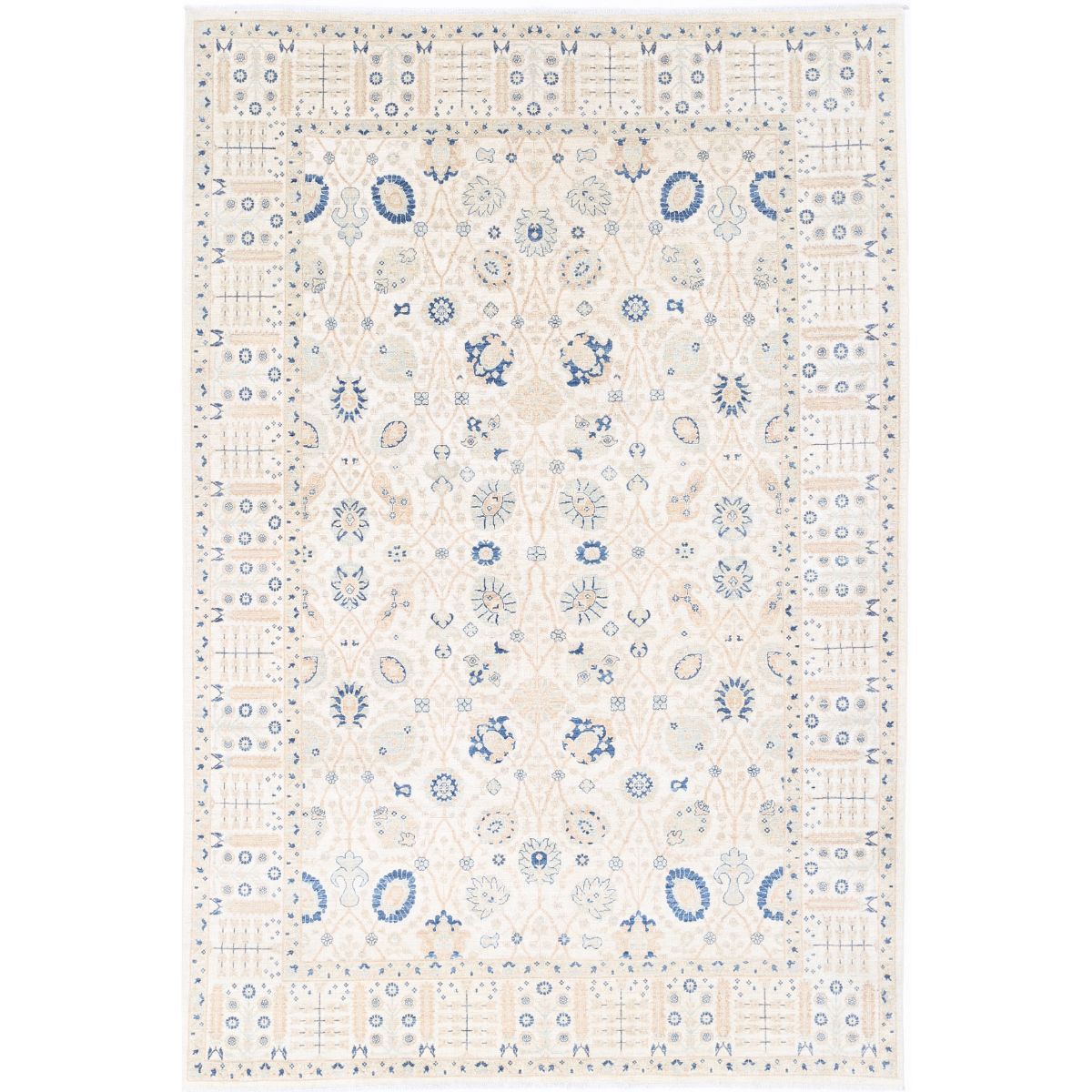 Ariana Collection Hand Knotted Ivory 6'5" X 9'10" Rectangle Haji Jalili Design Wool Rug