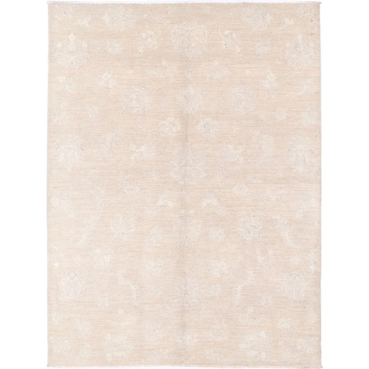 Artemix Collection Hand Knotted Brown 5'6" X 7'7" Rectangle Farhan Design Wool Rug