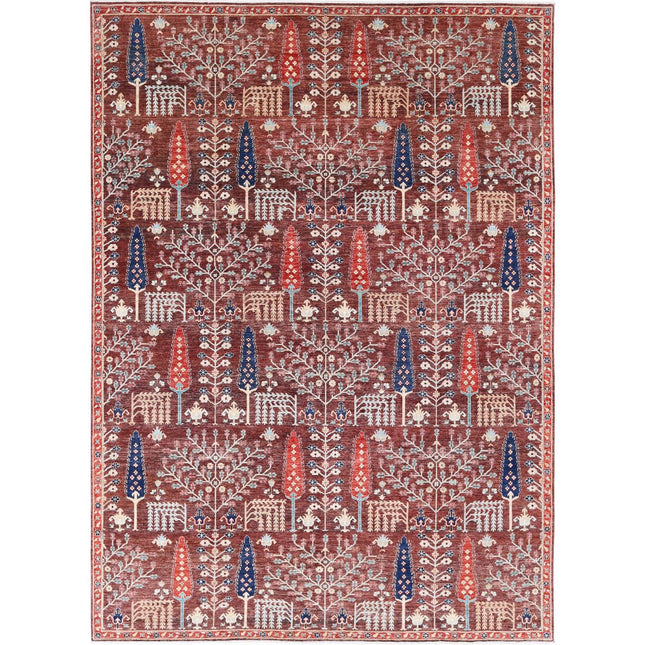 Artemix Collection Hand Knotted Brown 9'10" X 13'6" Rectangle Farhan Design Wool Rug