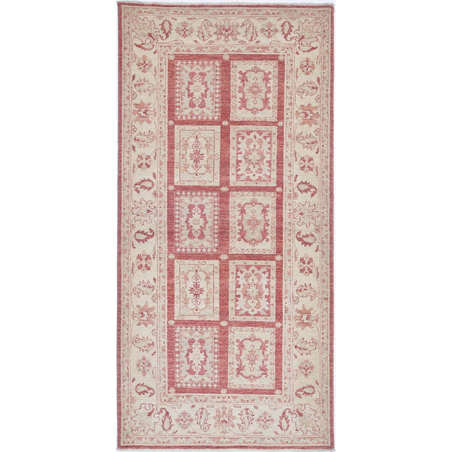 Bakhtiari Collection Hand Knotted Red 3'1" X 7'1" Runner Farhan Design Wool Rug