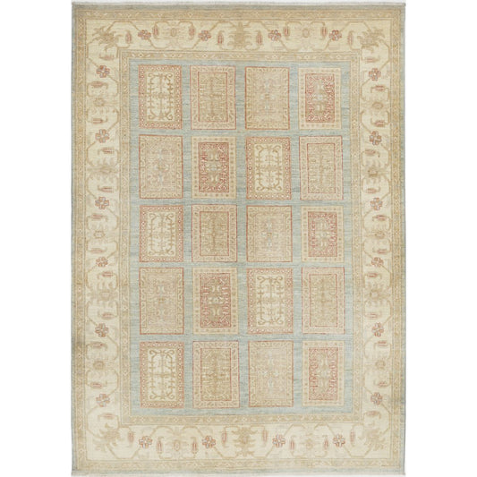 Bakhtiari Collection Hand Knotted Blue 5'7" X 8'0" Rectangle Farhan Design Wool Rug
