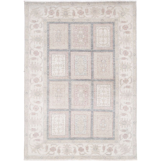 Bakhtiari Collection Hand Knotted Grey 3'11" X 5'10" Rectangle Farhan Design Wool Rug