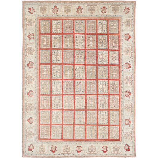 Bakhtiari Collection Hand Knotted Red 8'9" X 11'9" Rectangle Farhan Design Wool Rug