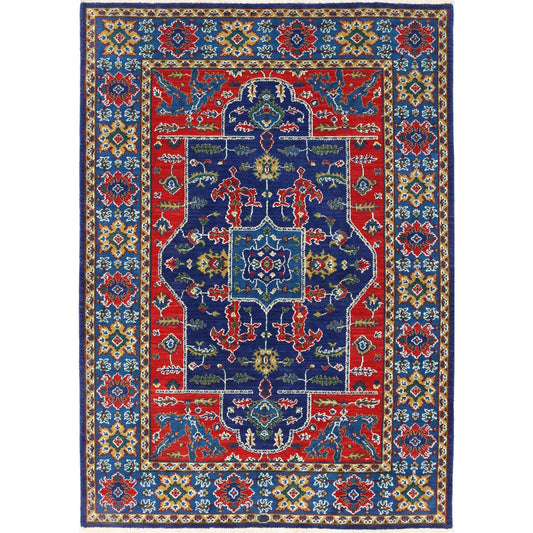 Gulshan Collection Powered Loomed BLUE 4'0" X 5'10" Rectangle Gulshan Design Wool Rug