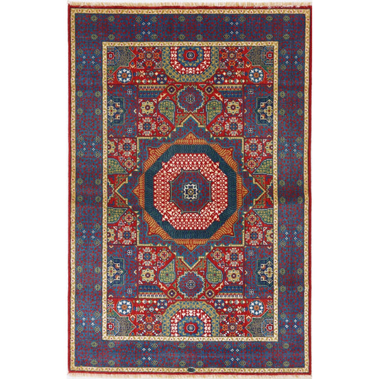 Gulshan Collection Powered Loomed RED 3'10" X 5'11" Rectangle Gulshan Design Wool Rug