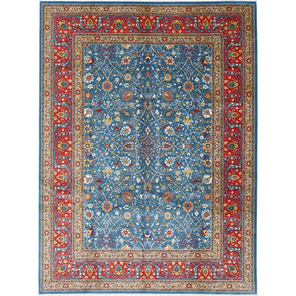 Gulshan Collection Powered Loomed Teal  8'8" X 12'1" Rectangle Gulshan Design Wool Rug