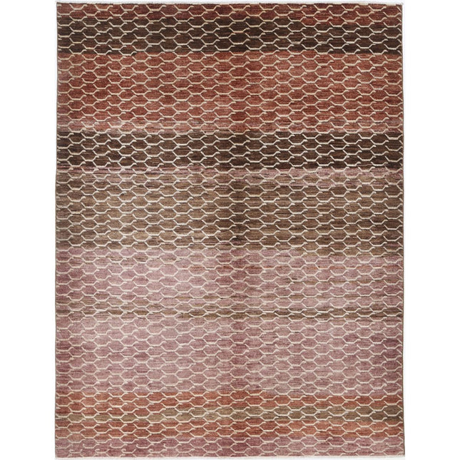 Modcar 5' 9" X 7' 8" Hand-Knotted Wool Rug 5' 9" X 7' 8" (175 X 234) / Brown / Brown