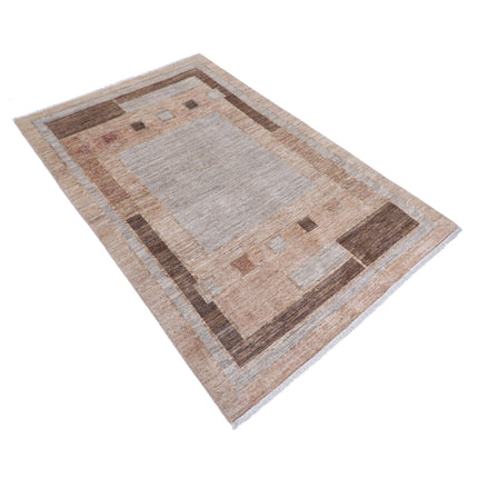 Modcar 3' 11" X 6' 0" Hand-Knotted Wool Rug 3' 11" X 6' 0" (119 X 183) / Brown / Grey