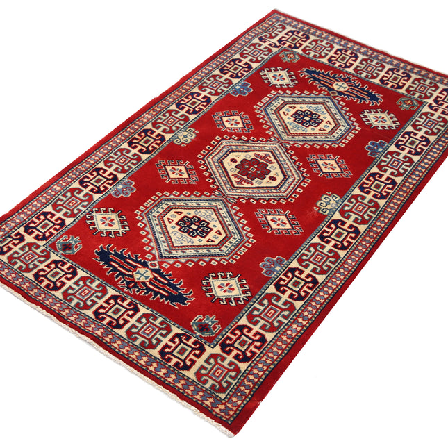 Kazak 2' 5" X 4' 3" Wool Hand Knotted Rug