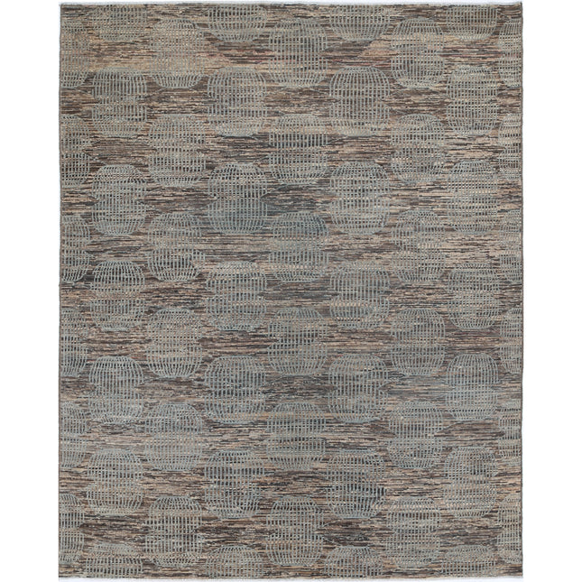 Modcar 6' 6" X 8' 4" Hand-Knotted Wool Rug 6' 6" X 8' 4" (198 X 254) / Brown / Brown