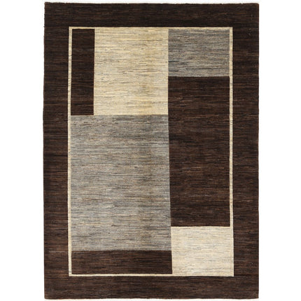 Modcar 5' 7" X 7' 8" Hand-Knotted Wool Rug 5' 7" X 7' 8" (170 X 234) / Brown / Brown