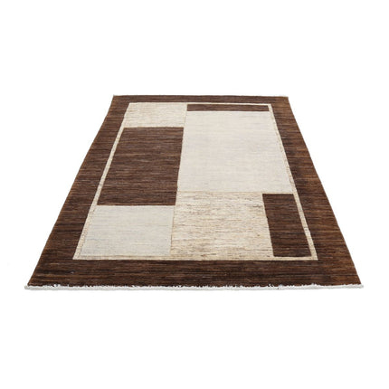 Modcar 4' 9" X 6' 7" Hand-Knotted Wool Rug 4' 9" X 6' 7" (145 X 201) / Brown / Grey