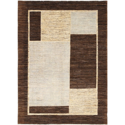 Modcar 4' 9" X 6' 7" Hand-Knotted Wool Rug 4' 9" X 6' 7" (145 X 201) / Brown / Grey