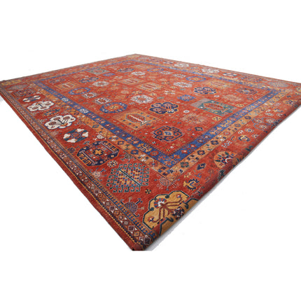 Humna 17' 1" X 22' 1" Hand-Knotted Wool Rug 17' 1" X 22' 1" (521 X 673) / Red / Red