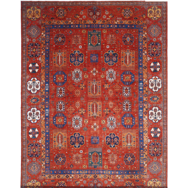 Humna 17' 1" X 22' 1" Hand-Knotted Wool Rug 17' 1" X 22' 1" (521 X 673) / Red / Red