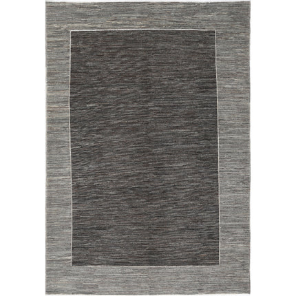 Modcar 6' 7" X 9' 7" Hand-Knotted Wool Rug 6' 7" X 9' 7" (201 X 292) / Grey / Grey