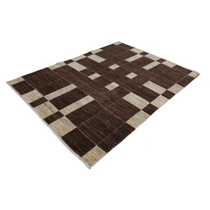 Modcar 5' 8" X 7' 9" Hand-Knotted Wool Rug 5' 8" X 7' 9" (173 X 236) / Brown / Brown