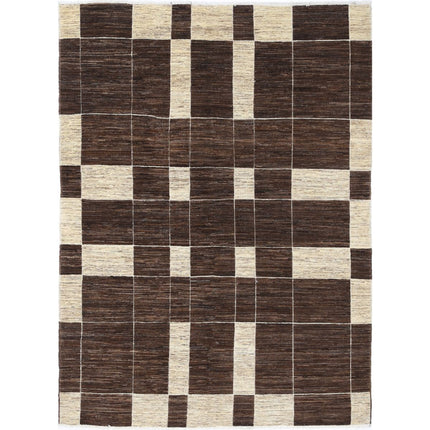 Modcar 5' 8" X 7' 9" Hand-Knotted Wool Rug 5' 8" X 7' 9" (173 X 236) / Brown / Brown