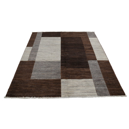 Modcar 5' 0" X 6' 3" Hand-Knotted Wool Rug 5' 0" X 6' 3" (152 X 191) / Brown / Brown