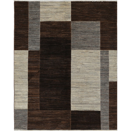 Modcar 5' 0" X 6' 3" Hand-Knotted Wool Rug 5' 0" X 6' 3" (152 X 191) / Brown / Brown