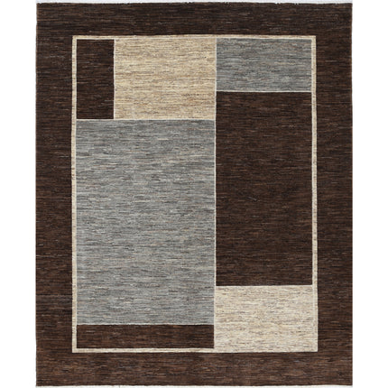 Modcar 6' 8" X 8' 2" Hand-Knotted Wool Rug 6' 8" X 8' 2" (203 X 249) / Brown / Brown