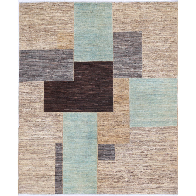 Modcar 6' 8" X 8' 0" Hand-Knotted Wool Rug 6' 8" X 8' 0" (203 X 244) / Brown / Brown