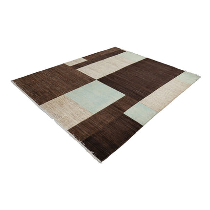 Modcar 6' 9" X 8' 1" Hand-Knotted Wool Rug 6' 9" X 8' 1" (206 X 246) / Brown / Brown