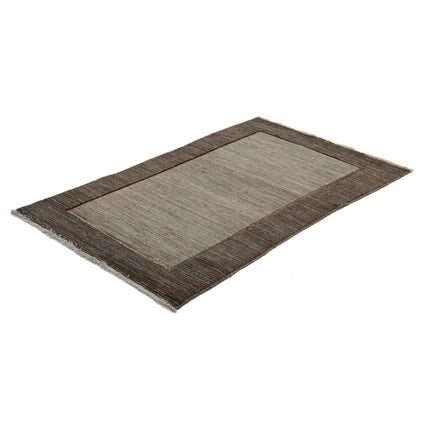 Modcar 3' 2" X 5' 3" Hand-Knotted Wool Rug 3' 2" X 5' 3" (97 X 160) / Grey / Brown