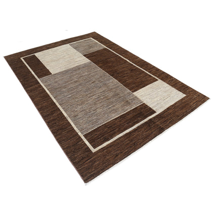 Modcar 5' 8" X 8' 2" Hand-Knotted Wool Rug 5' 8" X 8' 2" (173 X 249) / Brown / Brown