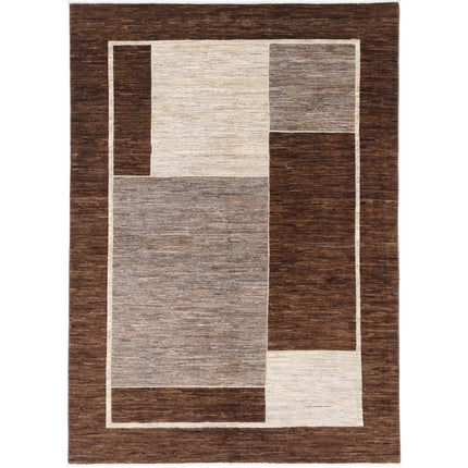 Modcar 5' 8" X 8' 2" Hand-Knotted Wool Rug 5' 8" X 8' 2" (173 X 249) / Brown / Brown