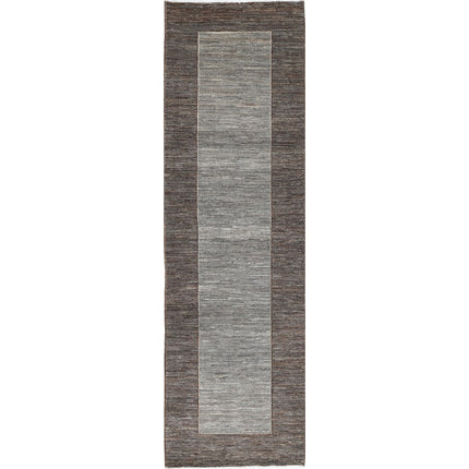 Modcar 2' 11" X 9' 7" Hand-Knotted Wool Rug 2' 11" X 9' 7" (89 X 292) / Grey / Grey