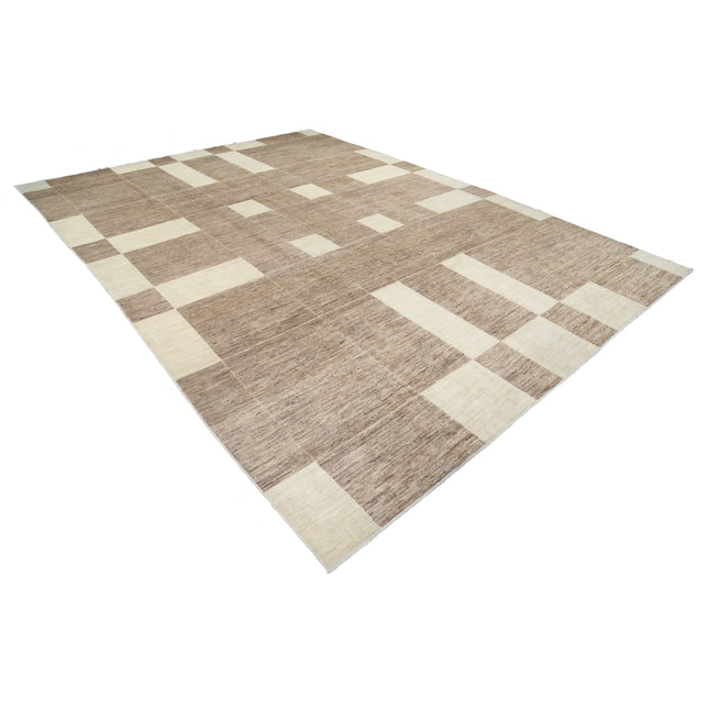 Modcar 9' 10" X 13' 6" Hand-Knotted Wool Rug 9' 10" X 13' 6" (300 X 411) / Brown / Brown