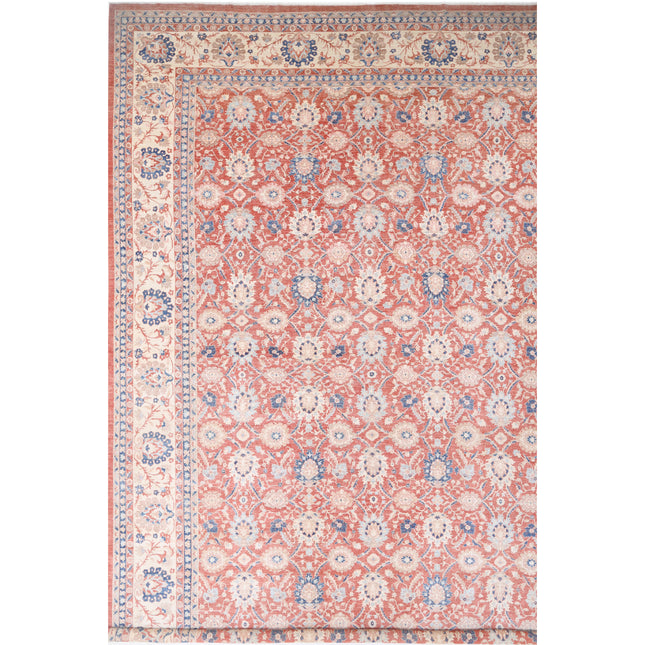 Ziegler 18' 2" X 26' 4" Hand-Knotted Wool Rug 18' 2" X 26' 4" (554 X 803) / Red / Ivory