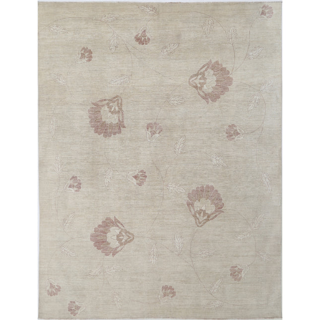 Modcar 8' 10" X 11' 4" Hand-Knotted Wool Rug 8' 10" X 11' 4" (269 X 345) / Ivory / Brown