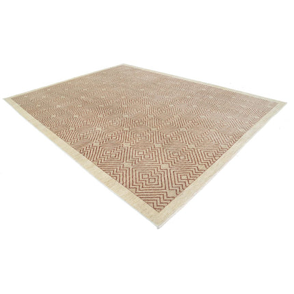 Modcar 8' 9" X 11' 7" Hand-Knotted Wool Rug 8' 9" X 11' 7" (267 X 353) / Ivory / Brown