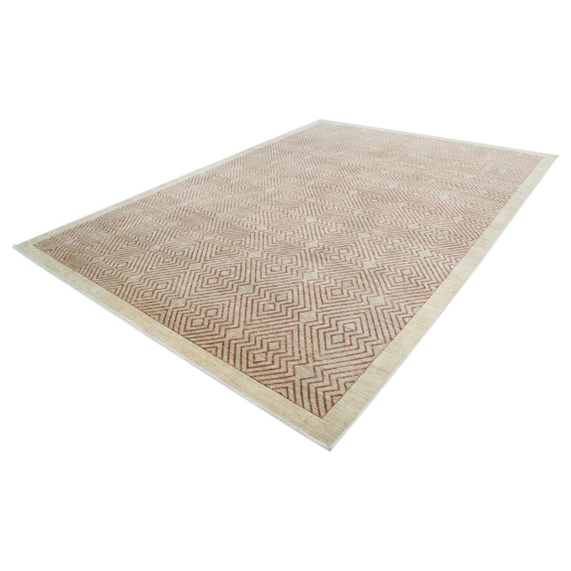 Modcar 8' 9" X 11' 7" Hand-Knotted Wool Rug 8' 9" X 11' 7" (267 X 353) / Ivory / Brown