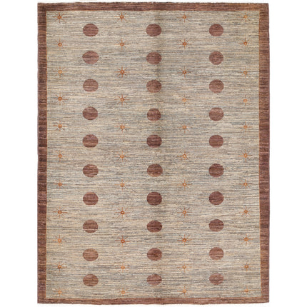 Modcar 5' 0" X 6' 5" Hand-Knotted Wool Rug 5' 0" X 6' 5" (152 X 196) / Grey / Brown